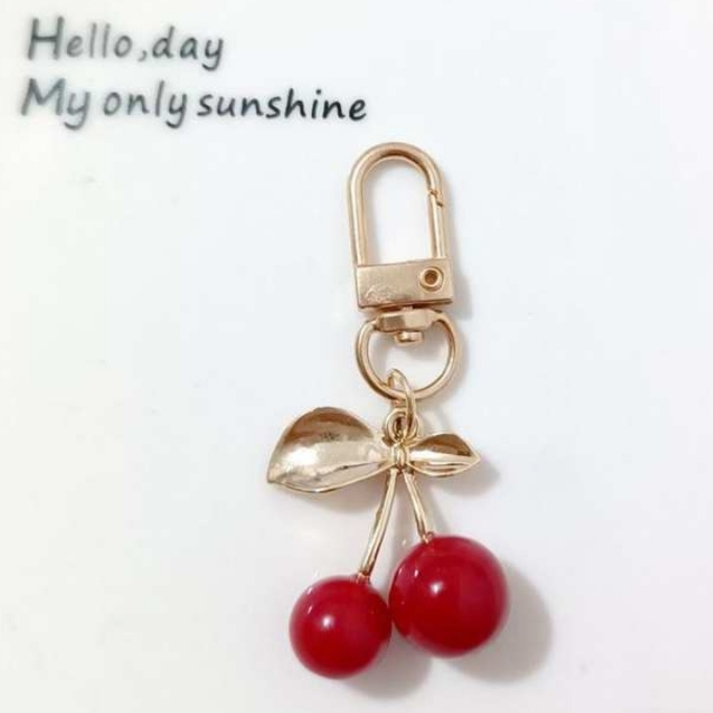 New Cherry Bag Charm resin Keychain NWT